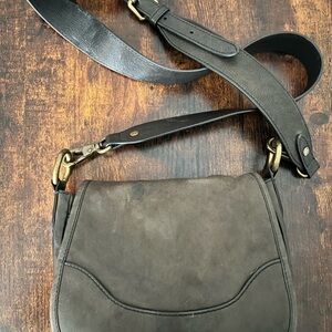 Frye Dark Black Leather Crossbody Bag